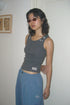 MIX BUTTON TANK TOP -CHARCOAL-