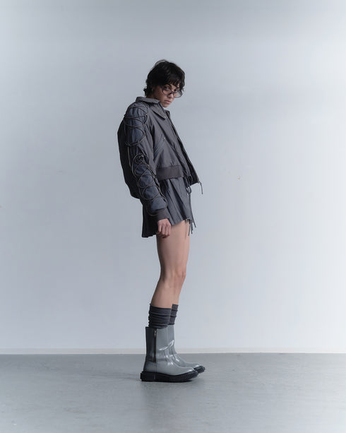 CODE MAZE ECO FABRIC BOMBER JACKET -GRAY (BAMBOO CHARCOAL)-