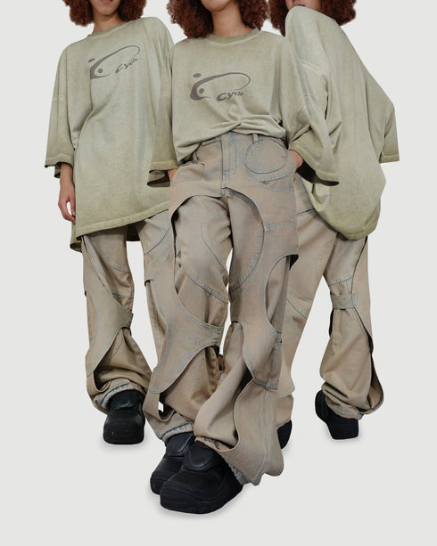 WASHED BIG TEE -YELLOW KHAKI- *Last1