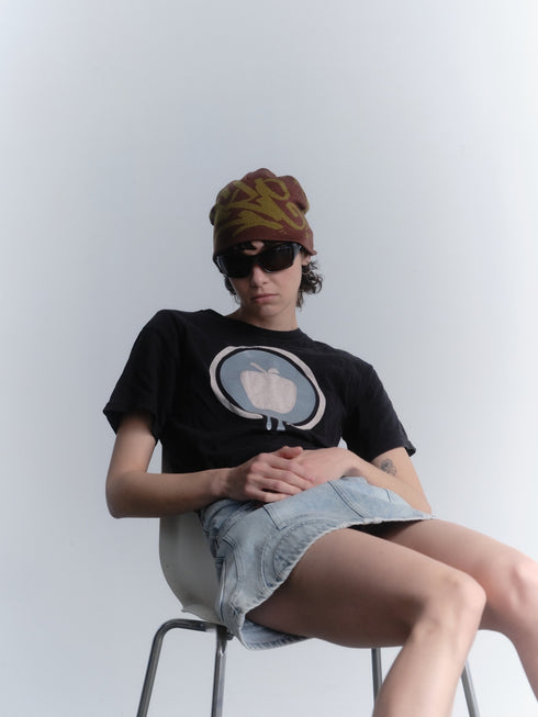 nyke × Cycle TAG BEANIE -BROWN×KHAKI-