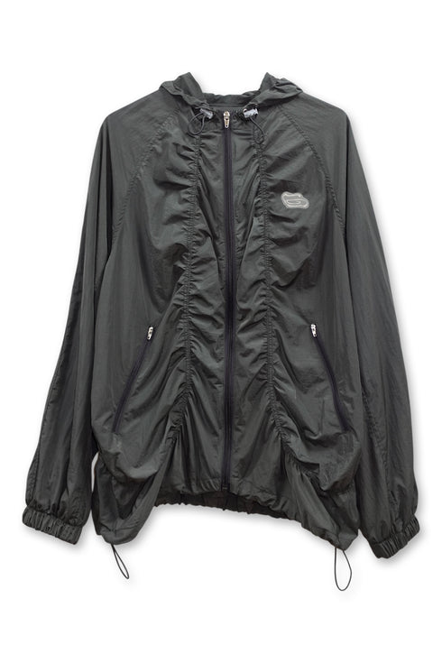 【PRE-ORDER】NYLON GATHERED WINDBREAKER -CHARCOAL-