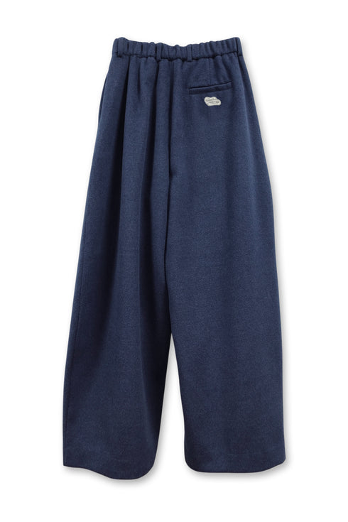 【PRE-ORDER】WOOL BALOON TUCK TROUSERS -NAVY-