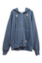 【PRE-ORDER】BEADED DRAWSTRING ZIP-UP HOODIE -BLUE-