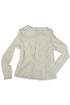 PLEATED MESH EXPOSED SEAMS TOPS -CREAM- *Last1