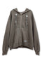 【PRE-ORDER】BEADED DRAWSTRING ZIP-UP HOODIE -BROWN-