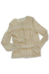 PLEATED MESH EXPOSED SEAMS TOPS -BEIGE- *Last1