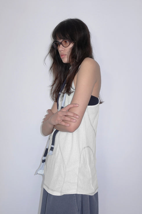 Merbeau × Cycle HANDMADE WIND SCARF -LIGHT BLUE × SLATE CHARCOAL- *Last1