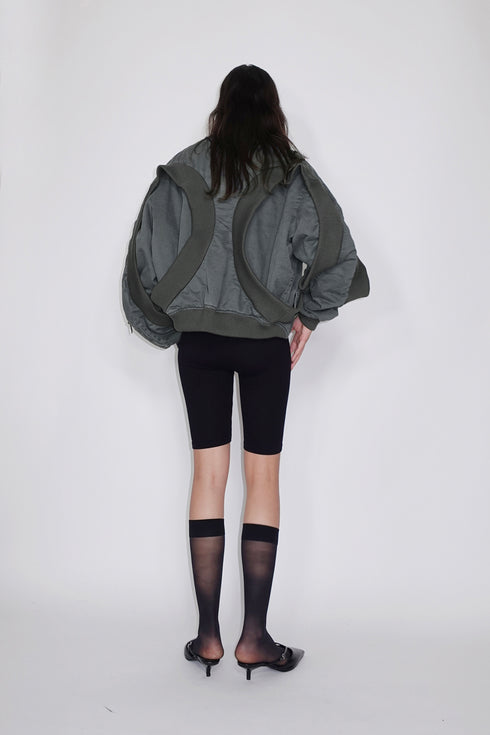 CIRCLE RIB WASHED MA-1 -STONE CHARCOAL-