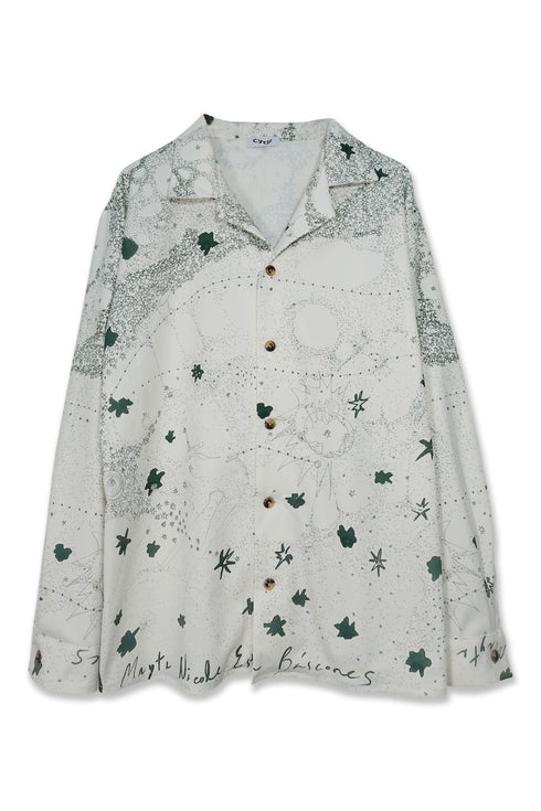 Mayte × Cycle DRAWING SHIRT "starsstarsstars" -IVORY- *Last1