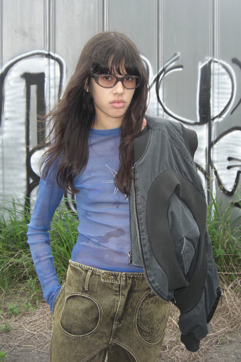 CIRCLE RIB WASHED MA-1 -STONE CHARCOAL-