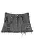 FRAYED CIRCLE CUT-OUT MINI SKIRT -BLACK- *Last1
