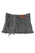 FRAYED CIRCLE CUT-OUT MINI SKIRT -BLACK- *Last1