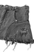 FRAYED CIRCLE CUT-OUT MINI SKIRT -BLACK- *Last1