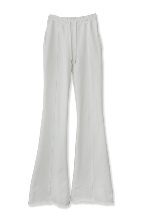 PIN TUCK CUT-OFF FLARE PANTS -WHITE- *Last1