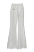 PIN TUCK CUT-OFF FLARE PANTS -WHITE- *Last1