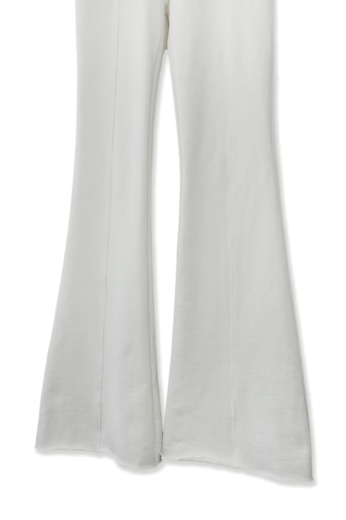 PIN TUCK CUT-OFF FLARE PANTS -WHITE- *Last1
