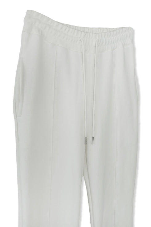 PIN TUCK CUT-OFF FLARE PANTS -WHITE- *Last1