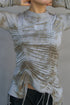 RUCHED ECLIPSE DYE TOP -GRAY MIX-