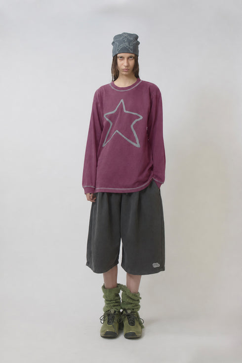 FEUERGOD × Cycle STAR LONG SLEEVE TEE -DARK RED-
