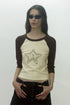 FEUERGOD × Cycle STAR RAGLAN TEE -LIGHT YELLOW × BROWN-