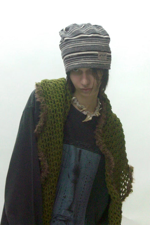 【PRE-ORDER】MULTI BORDER KNIT BEANIE