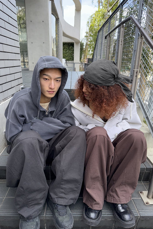 LOGO CRINKLED DU-RAG -GRAY- *Last1