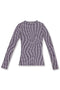 SPELL WAVE PLAID SECOND SKIN TOPS -WHITE x LIGHT PURPLE MIX-