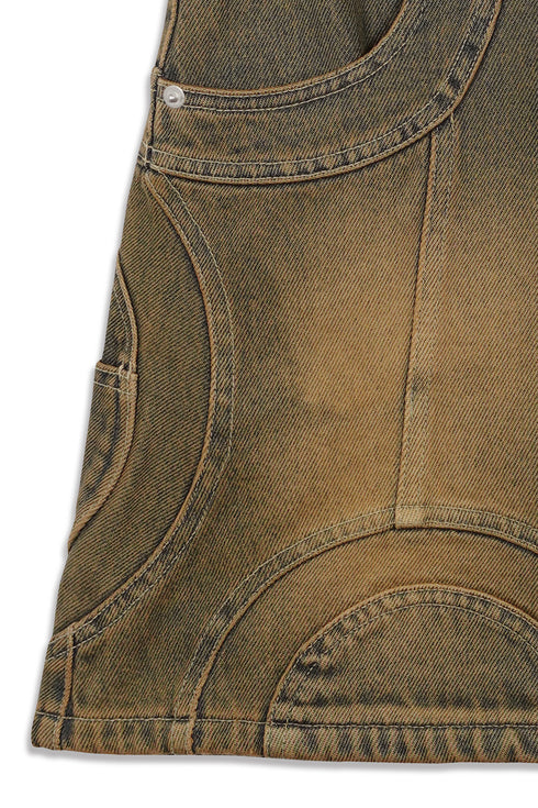 【RESTOCK】CIRCLE CUT-OUT MINI SKIRT -RUSTED BROWN- *Last1