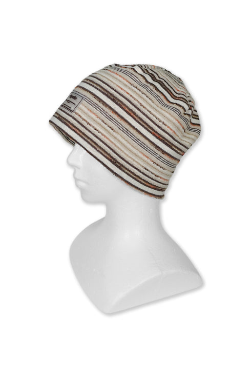 【RESTOCK】SUMMER KNIT BORDER BEANIE -BROWN MIX-