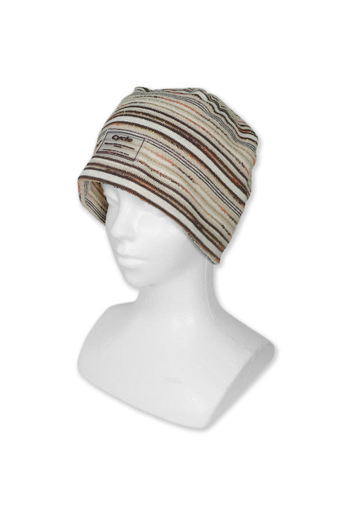 【RESTOCK】SUMMER KNIT BORDER BEANIE -BROWN MIX-