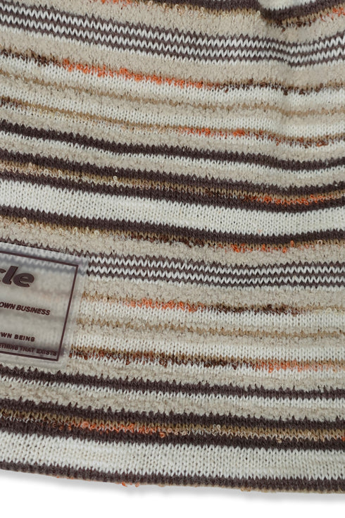 【RESTOCK】SUMMER KNIT BORDER BEANIE -BROWN MIX-