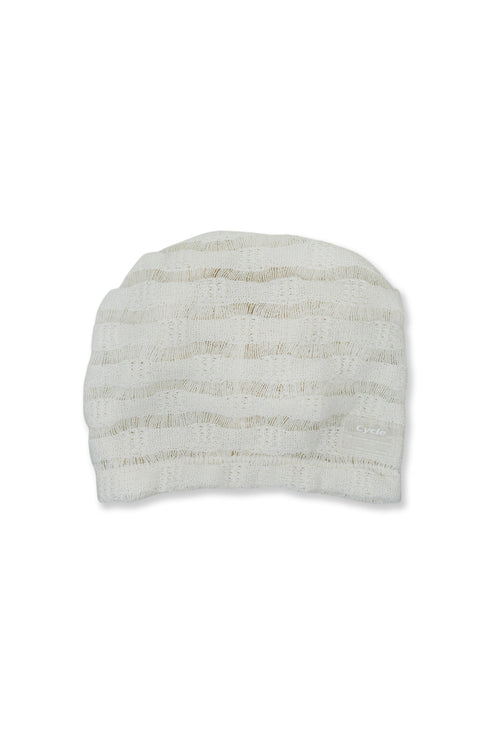 【RESTOCK】SHEER KNITTED BEANIE -IVORY-