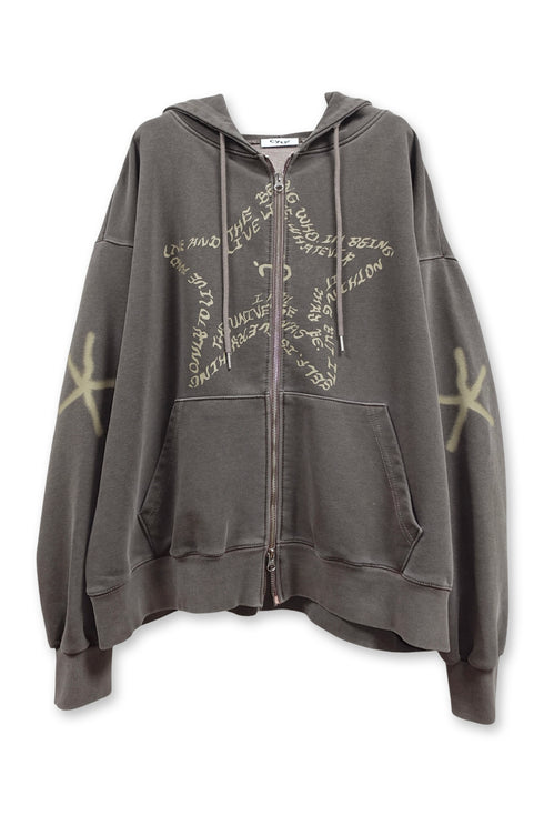 【PRE-ORDER】FEUERGOD × Cycle STAR ZIP-UP HOODIE -BROWN-