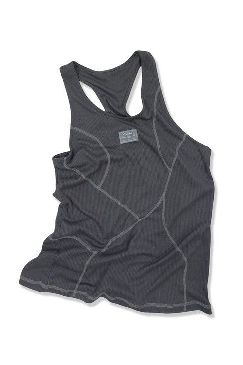EXPOSED SEAMS TANK TOP -CHARCOAL- *Last1