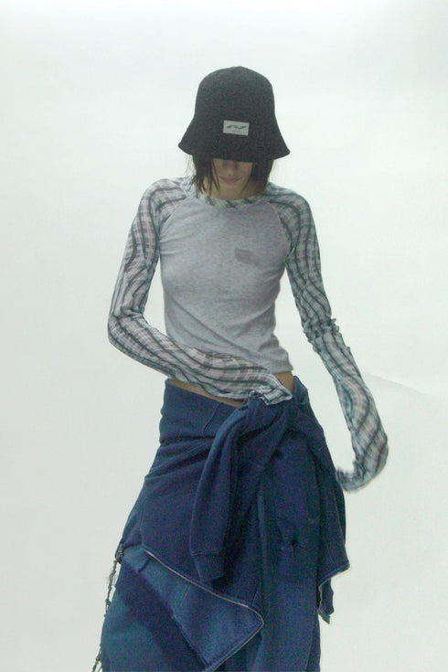 SPELL WAVE RAGLAN LONG SLEEVE TEE -ASH GRAY × GRAY-