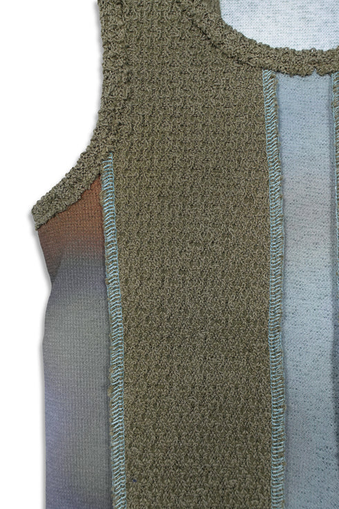 FLOWER SWITCHING TANK TOP -KHAKI- *Last1