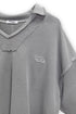 WASHED CUT-OFF SWEAT TOP -GRAY-