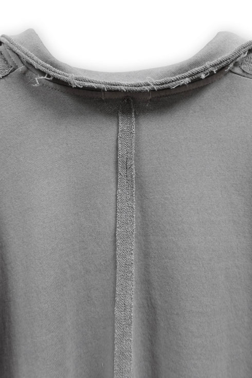 WASHED CUT-OFF SWEAT TOP -GRAY-