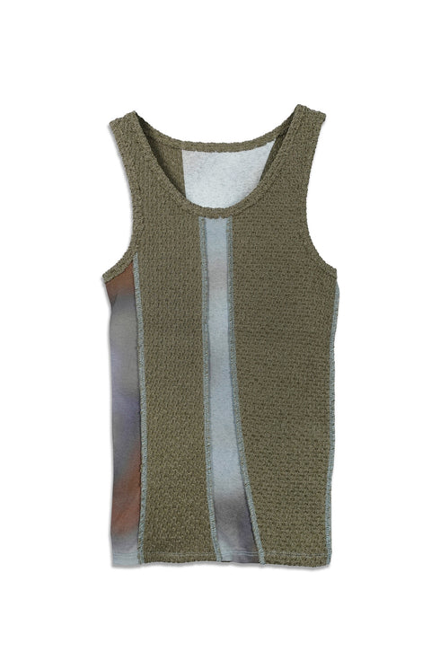 FLOWER SWITCHING TANK TOP -KHAKI- *Last1