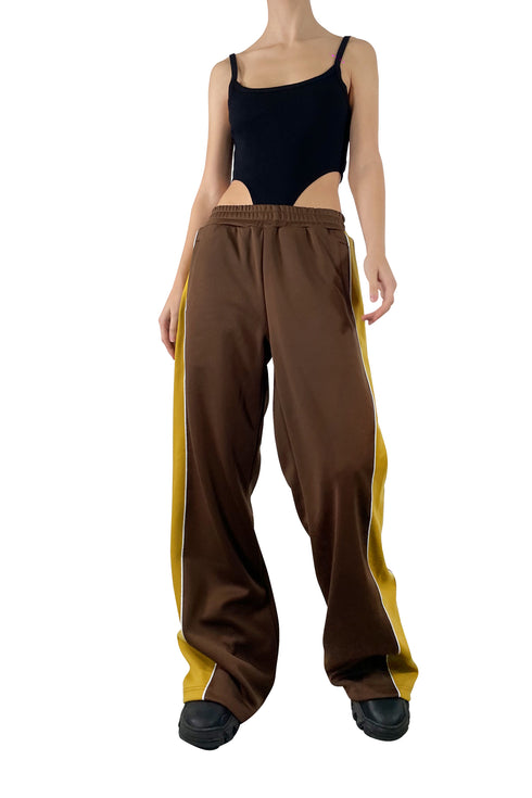 CYCLE LINE JERSEY PANTS -BROWN-