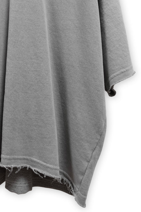 WASHED CUT-OFF SWEAT TOP -GRAY-