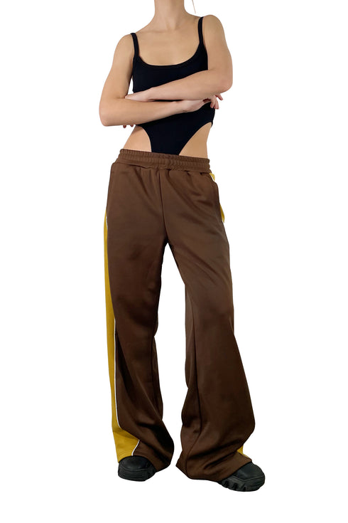 CYCLE LINE JERSEY PANTS -BROWN-