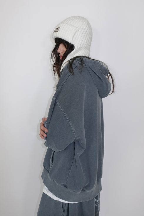 DRAW CODE MOHAIR KNIT CAP -WHITE-