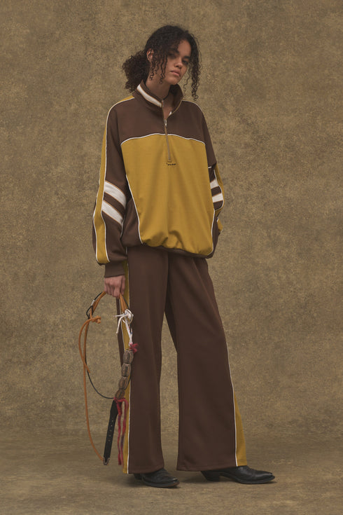 CYCLE LINE JERSEY PANTS -BROWN-