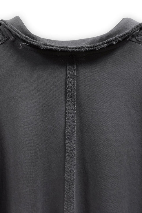 WASHED CUT-OFF SWEAT TOP -CHARCOAL-