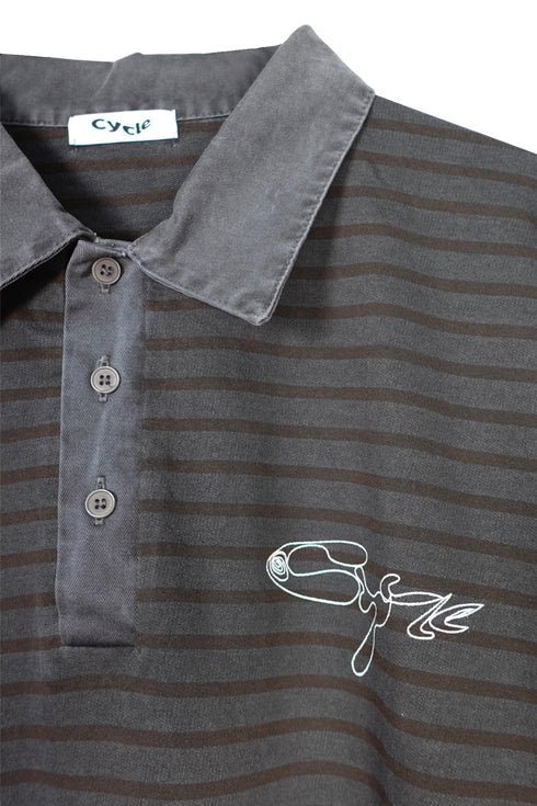 WASHED STRIPED POLO SHIRT