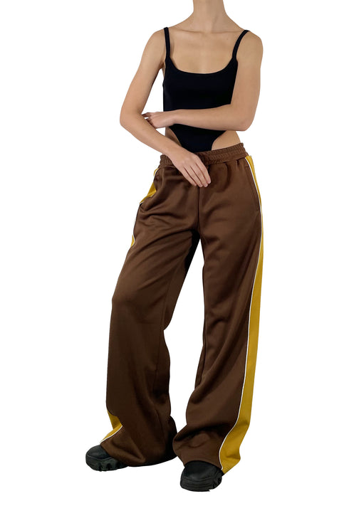 CYCLE LINE JERSEY PANTS -BROWN-