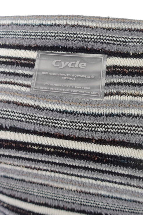 SUMMER KNIT BORDER TUBE TOP -BLACK MIX-