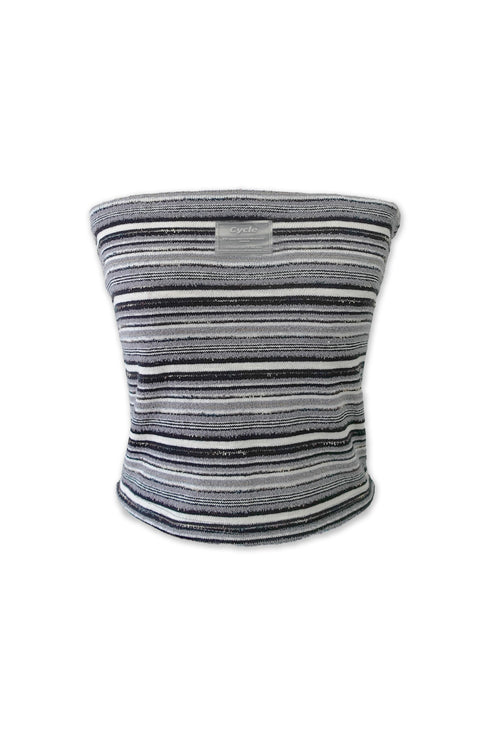 SUMMER KNIT BORDER TUBE TOP -BLACK MIX-