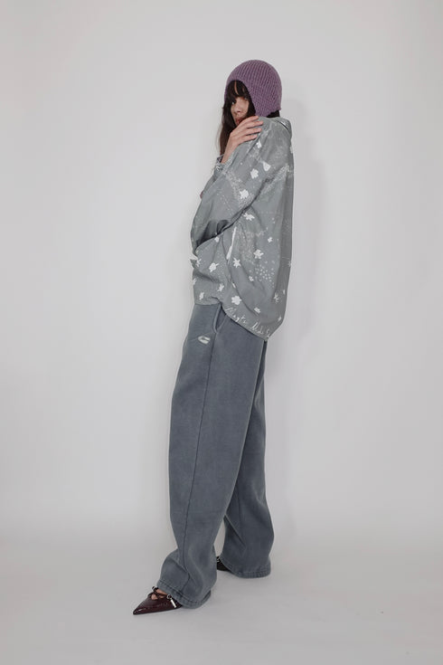 LOGO WASHED SWEAT PANTS -GRAYISH BLUE-